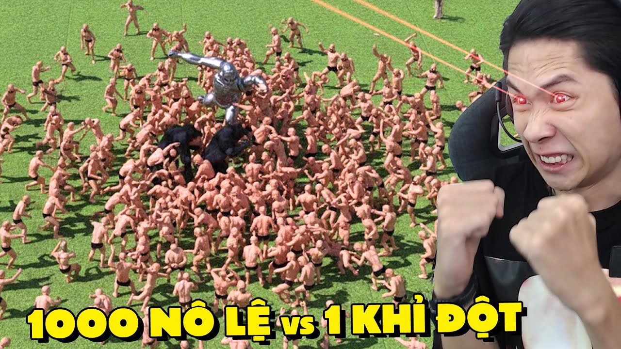 PobbRose 1000 NÔ LỆ vs 1 KHỈ ĐỘT !!! Men Vs Gorillas ✔