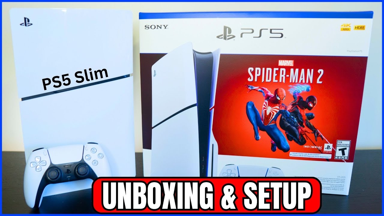 Распаковка и первая настройка PS5 Slim — комплект «Человек-паук 2» для PS5