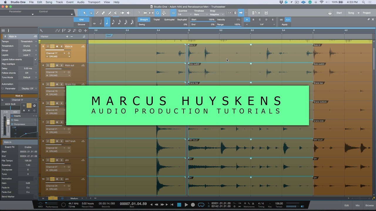 Workflow Tip - Manual Drum Editing Using Fill Gaps In PreSonus Studio One