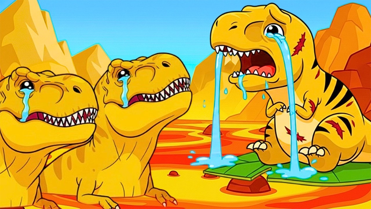 The Poor Little T-Rex and the Love of His Parents | Dinosaur Cartoon | Dinosaur For Kids