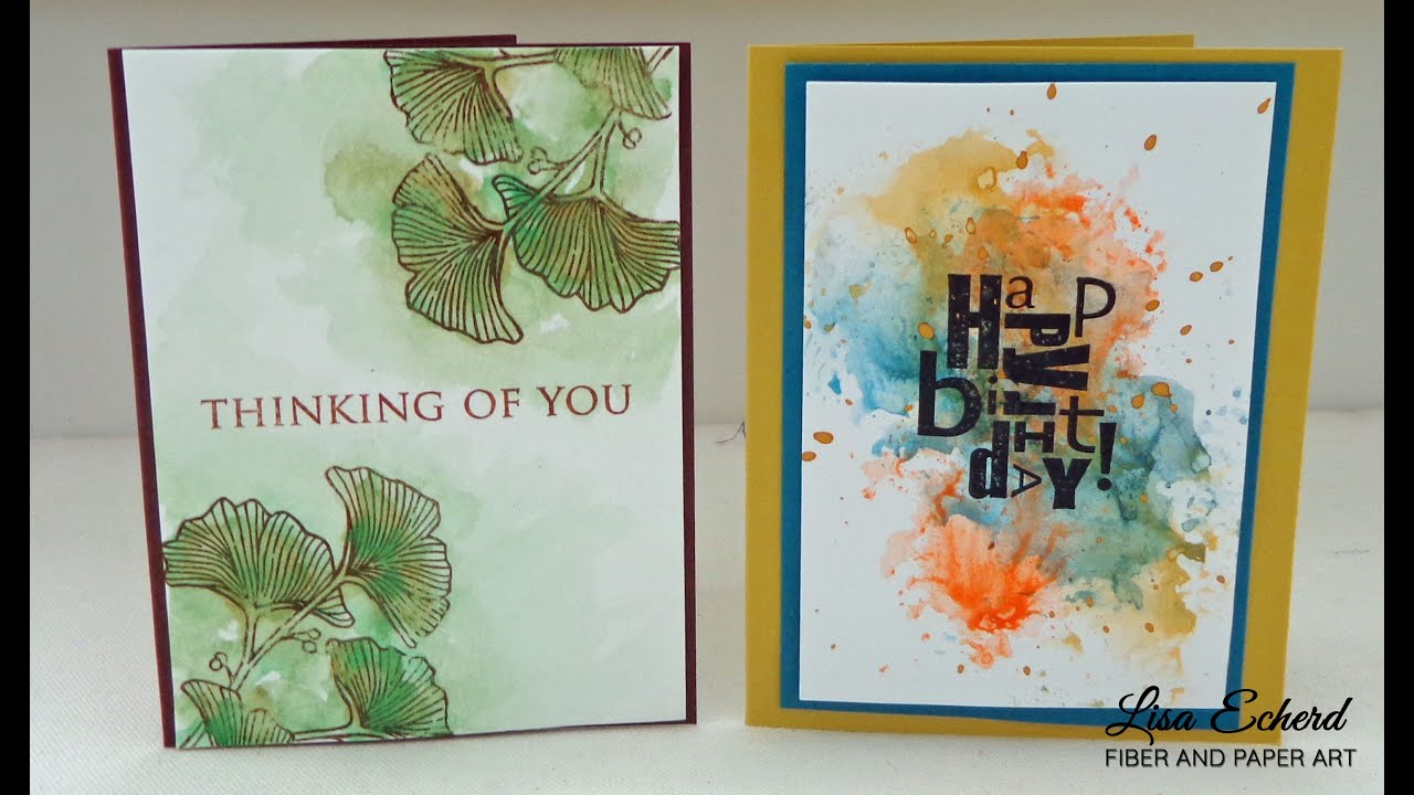 Stamped Cards Using Watercolors Part 1