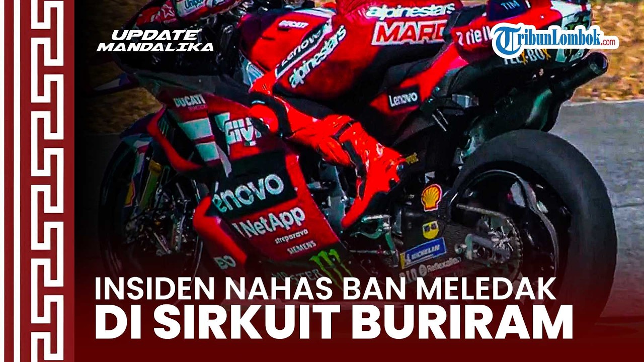 Bos Ducati Klarifikasi Ban Meledak Marc Marquez: Velg Penyok Efek Tabrak Pembatas Lintasan