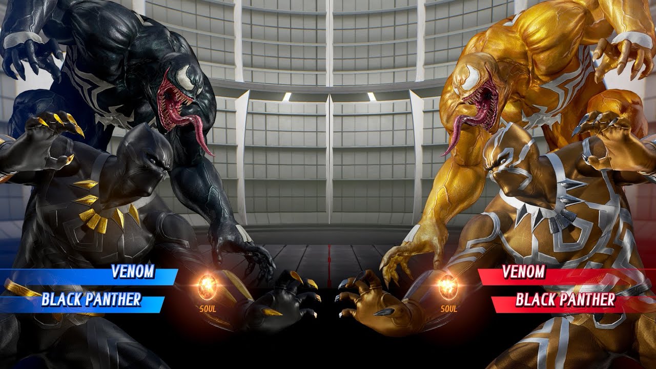 Веном и Чёрная Пантера против Жёлтого Венома и Чёрной Пантеры &mdash; Marvel vs Capcom Infinite