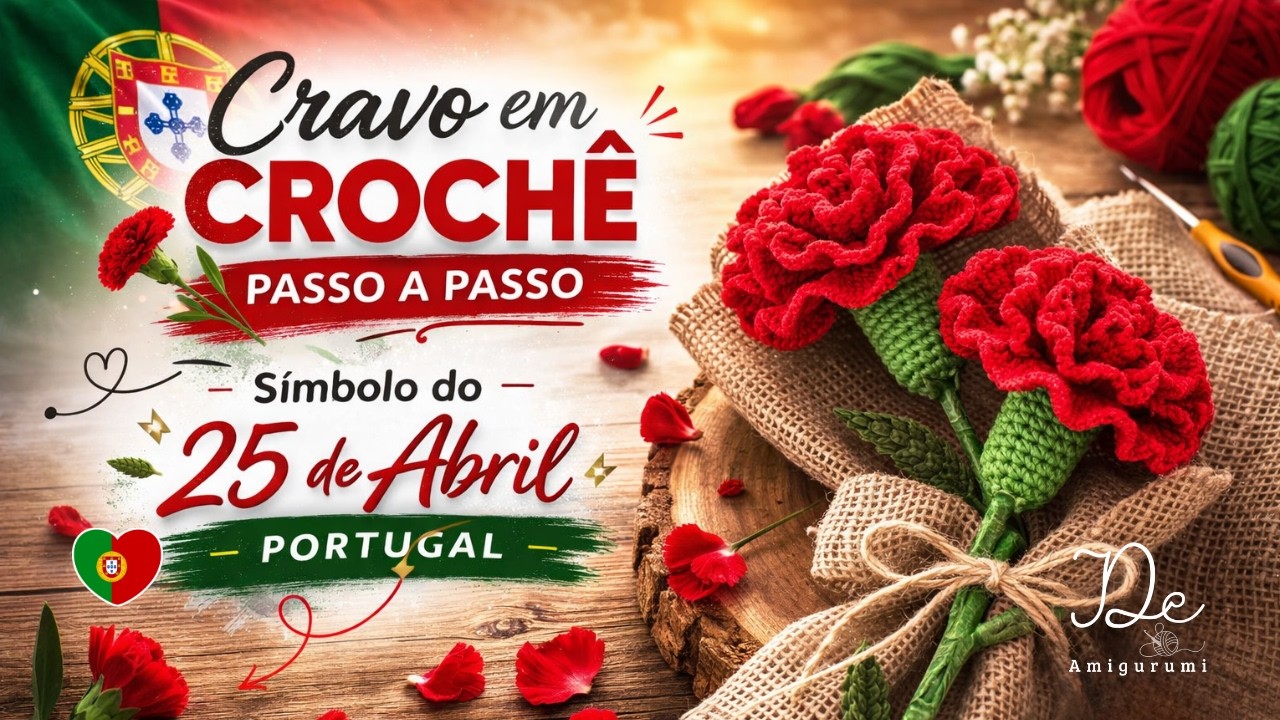 Passo a Passo Cravo em Crochê 🌹