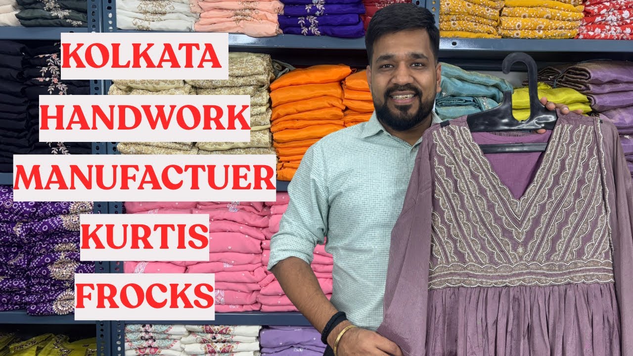 kolkata Burabazar handwork Kurti/Dola,Mul cotton,mul chanderi/Pure work/Best price/wholesale rate. 