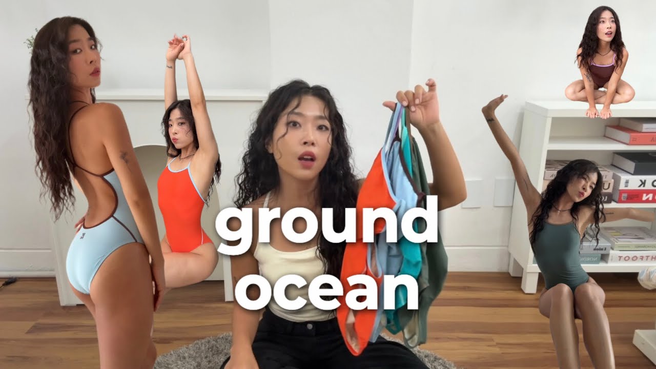 허리춤에 자수 해양생물 한마리 데려가세요🐠ㅣ그라운드오션 수영복리뷰