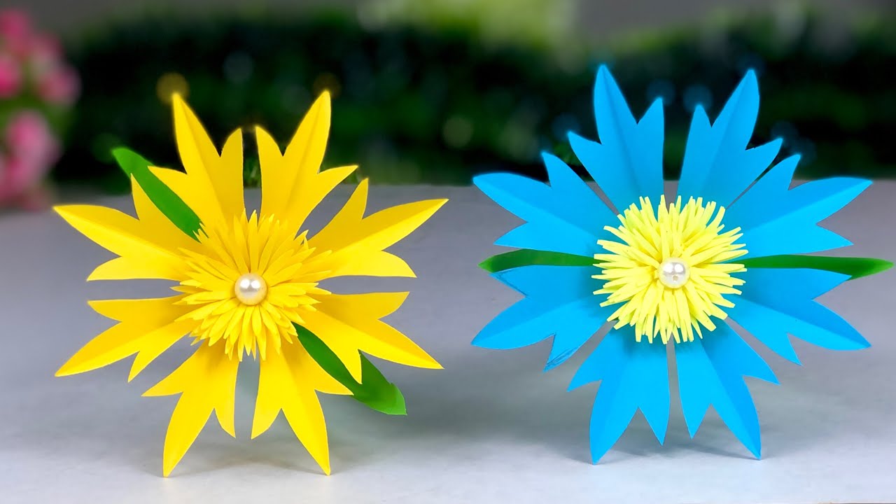 Best Paper Flower Making | School Craft Ideas | Home Decor | Paper Crafts For School | Paper Craft