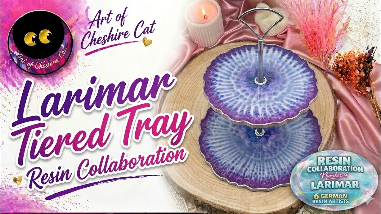 #0172 ENG - This Unusual Larimar Effect is PURE MAGIC! ✨ Resin Etagere Tutorial | German Collab #4