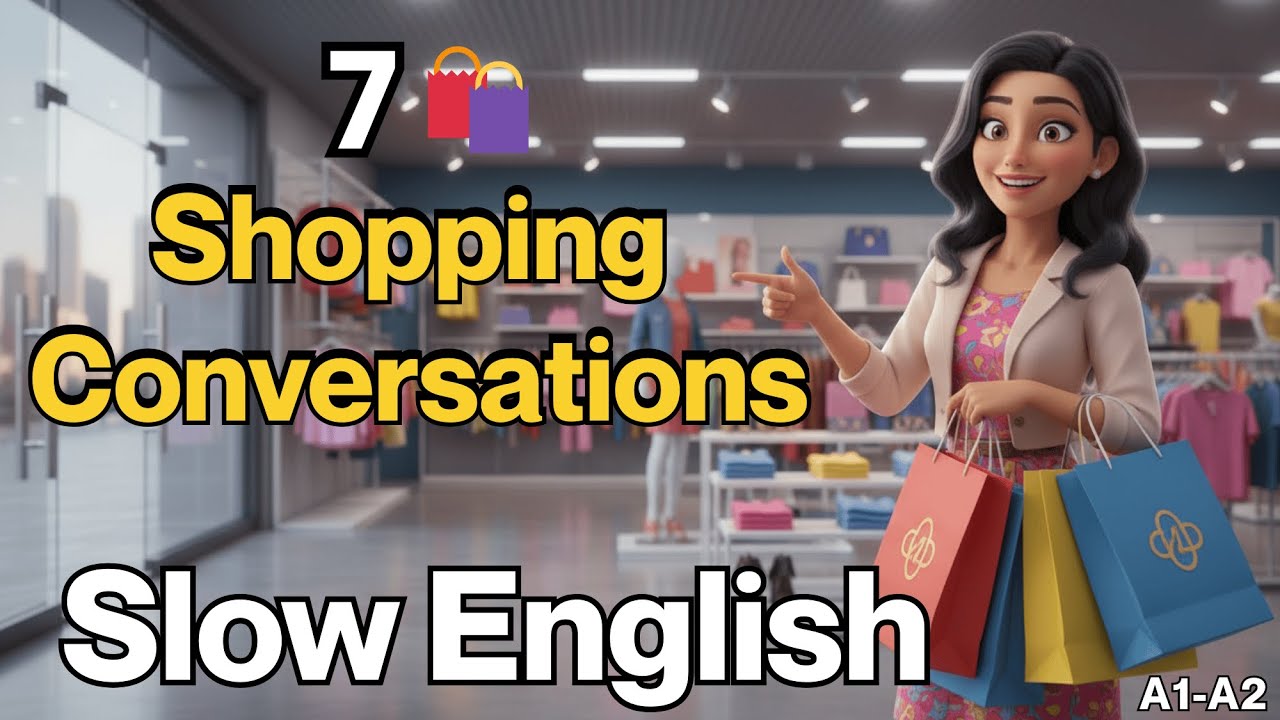 7 Easy English Conversations for Shopping 🛍️ | Slow English for Beginners #learnenglish
