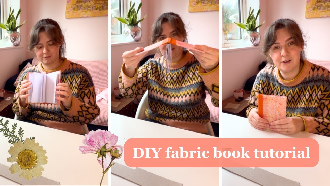 How to make a cloth bound book! Simple bookbinding tutorial for beginners // Hand sewing a book
