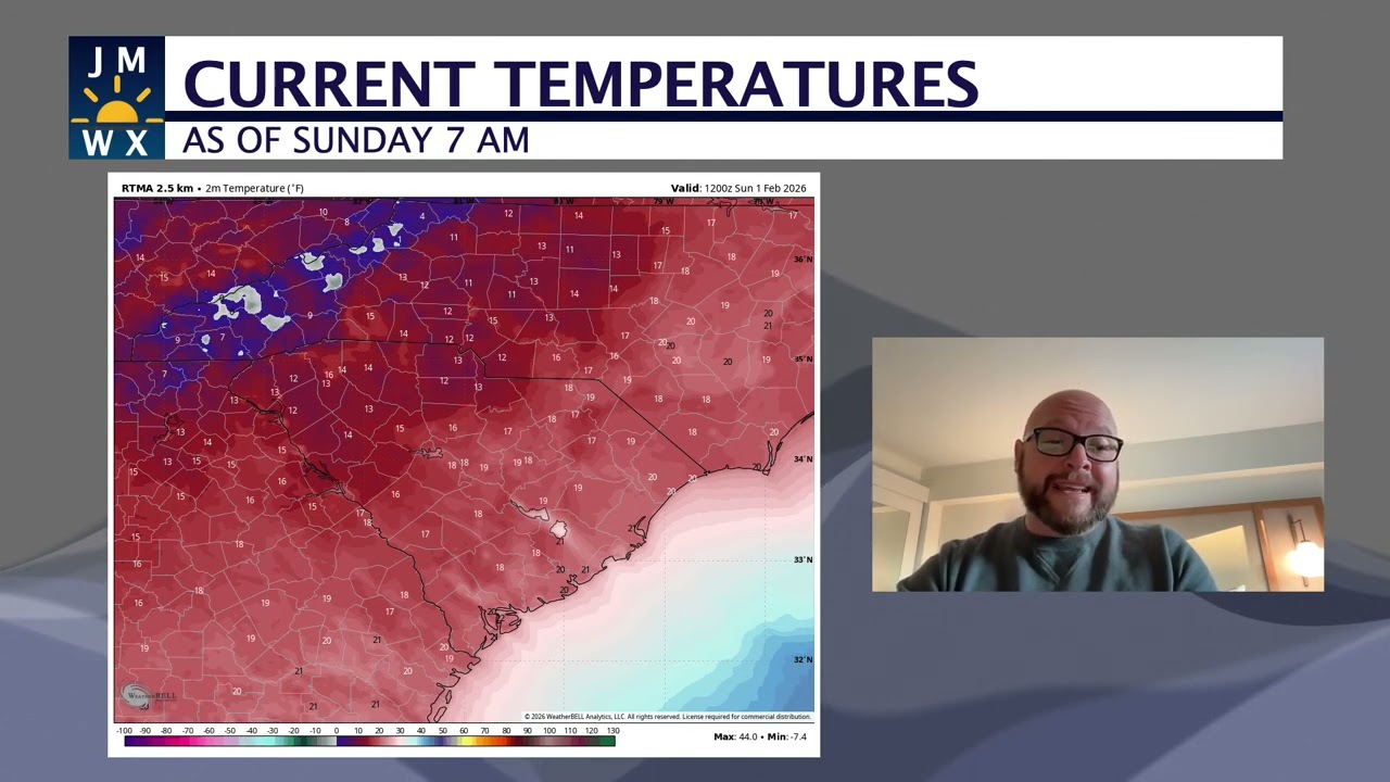 SNOW MOVES OUT, BITTER COLD SETTLES IN (Updated Sunday morning 2.1.26)