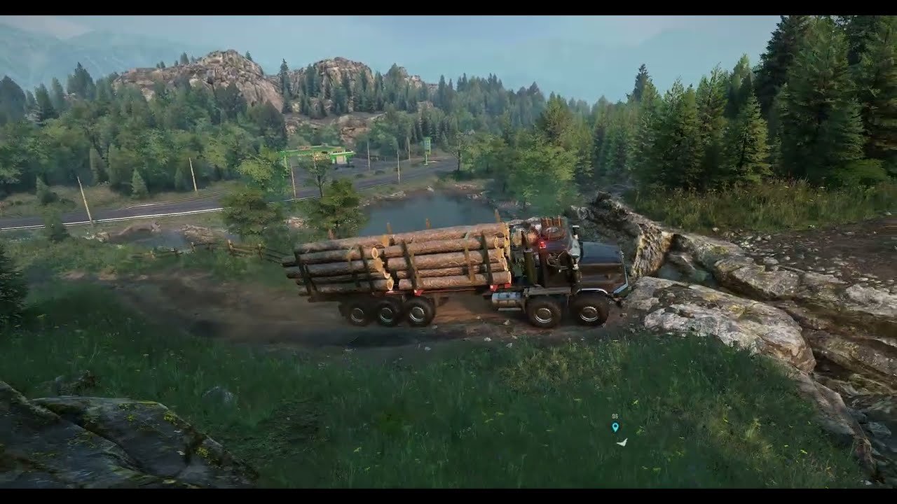 A Troncos Y Barracas - Troncos Cortos X2 - 8 Toneladas - Camion Trocero Doble SnowRunner HDR10