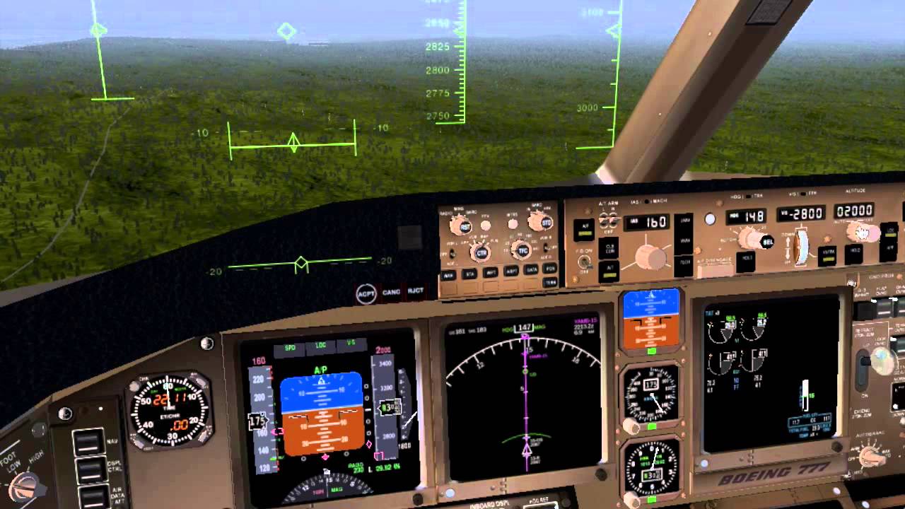 Flightgear How to ILS autoland Boeing 777-300 YBBN-YBAF