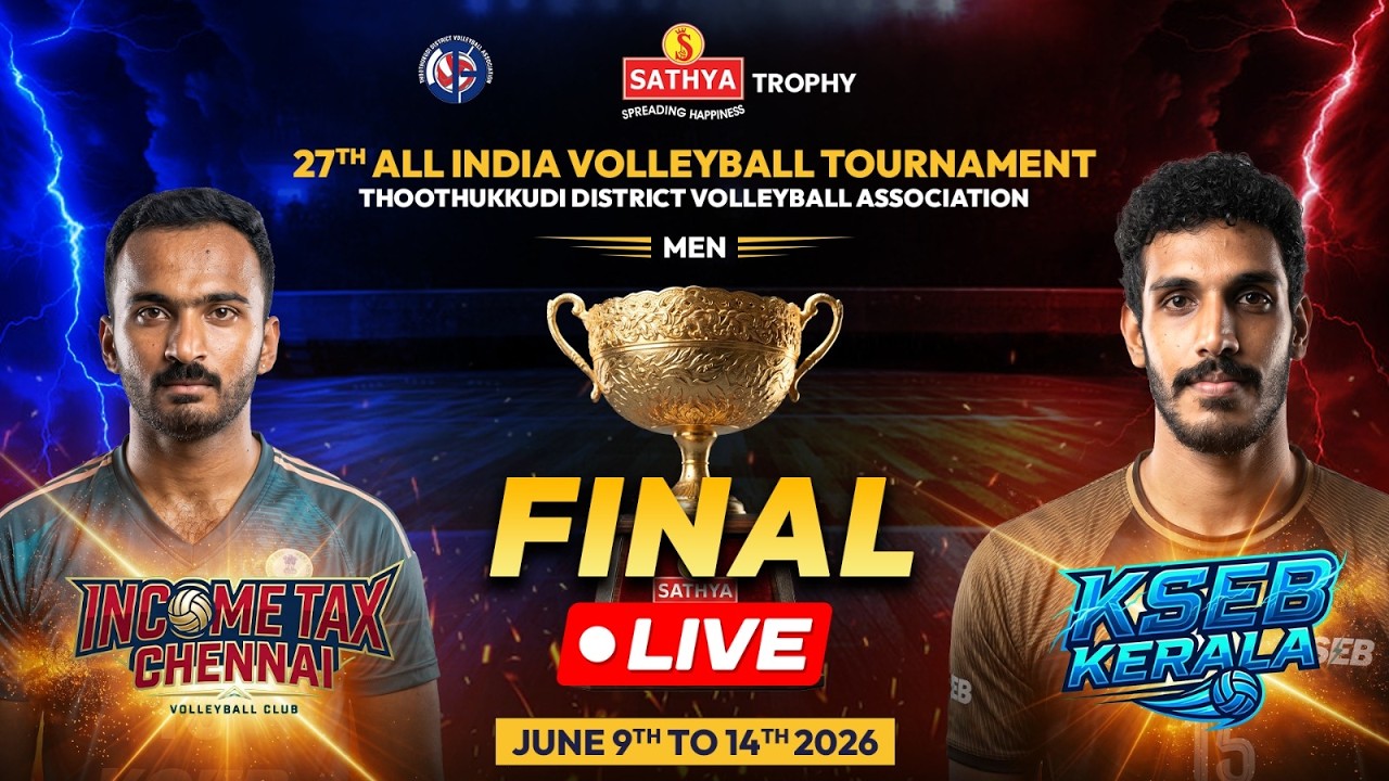 🔴LIVE KSEB KERALA vs INCOME TAX CHENNAI SATHYA TROPHY 27th ALL INDIA VOLLEYBALL TOURNAMENT 2026 DAY6