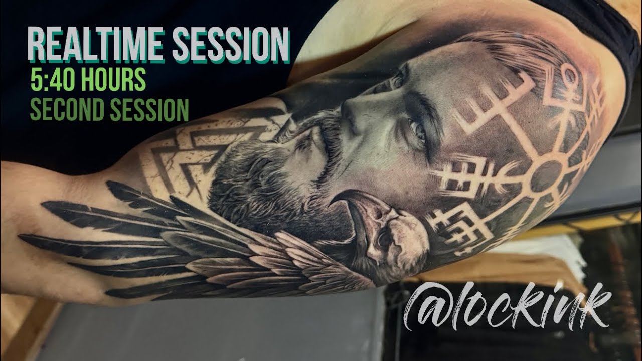 SEGUNDA SESSÃO - TATUAGEM NÓRDICA REALISTA - TATUANDO EM TEMPO REAL - LOCKINK