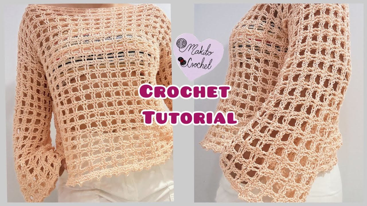 TOP DE PUNTO CON DISEÑO CALADO CHIC PARA EL VERANO 😍👚 ☀️ | CROCHET TUTORIAL | muy fácil ✅
