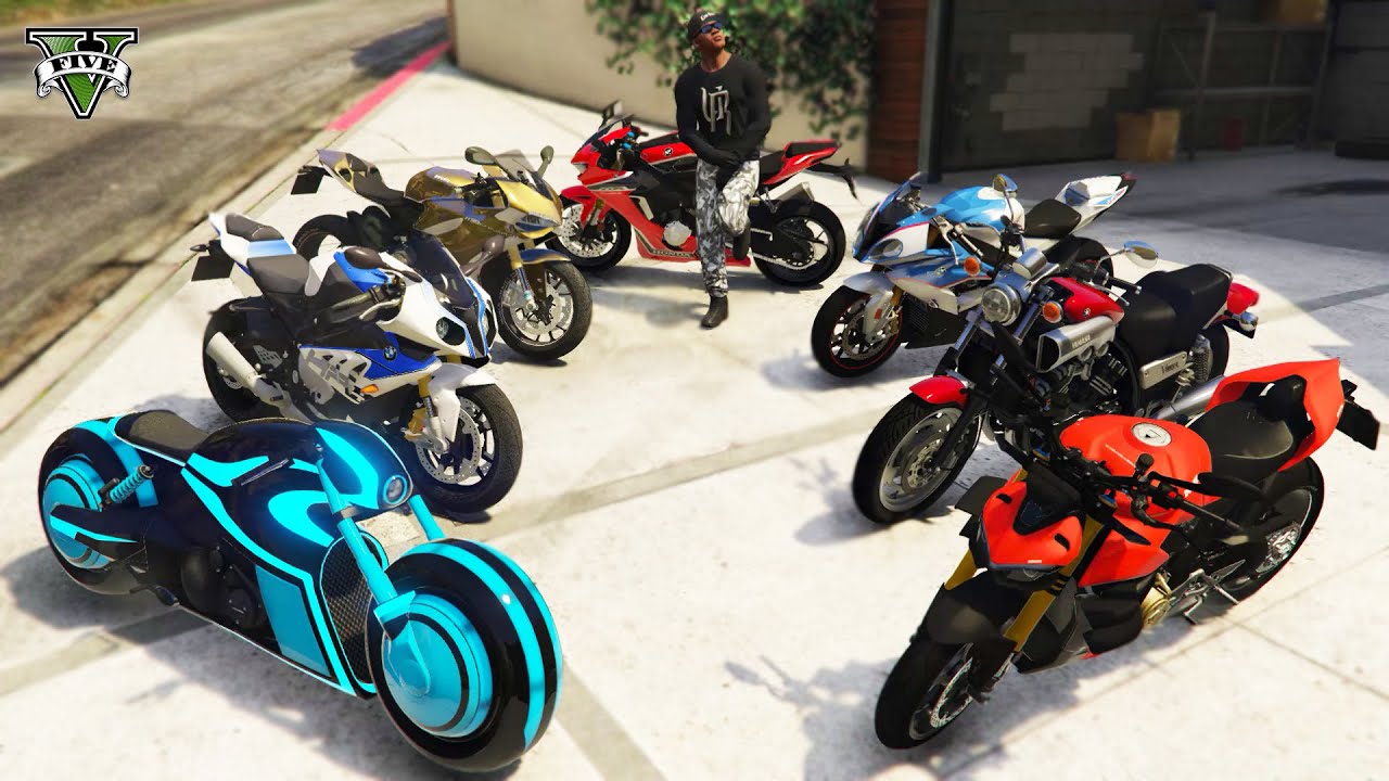 GTA 5 - 🔥 Stealing Modified Super Bikes with Franklin (Real Life Bikes #03)