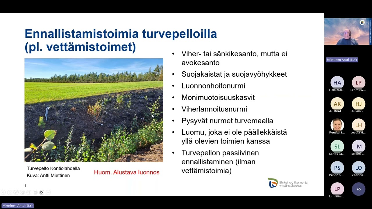 Turvemaiden vettämisen ja metsien kasvupaketin ilmastovaikutuksia -webinaari 19.11.2025