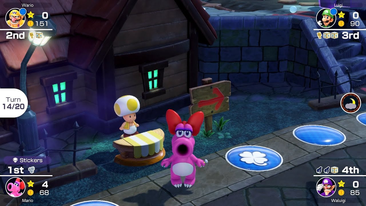 Mario Party Superstars #889 Horror Land Birdo vs Luigi vs Waluigi vs Wario