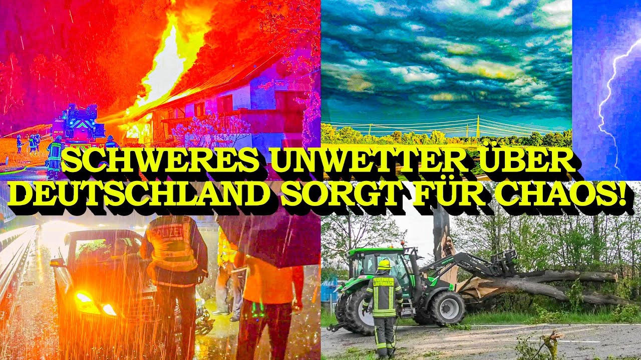 +++ SCHWERES UNWETTER ÜBER DEUTSCHLAND +++ BLITZEINSCHLÄGE & SUPERZELLE & GROSSBRAND & UNFÄLLE ⛈️⚡🌪️