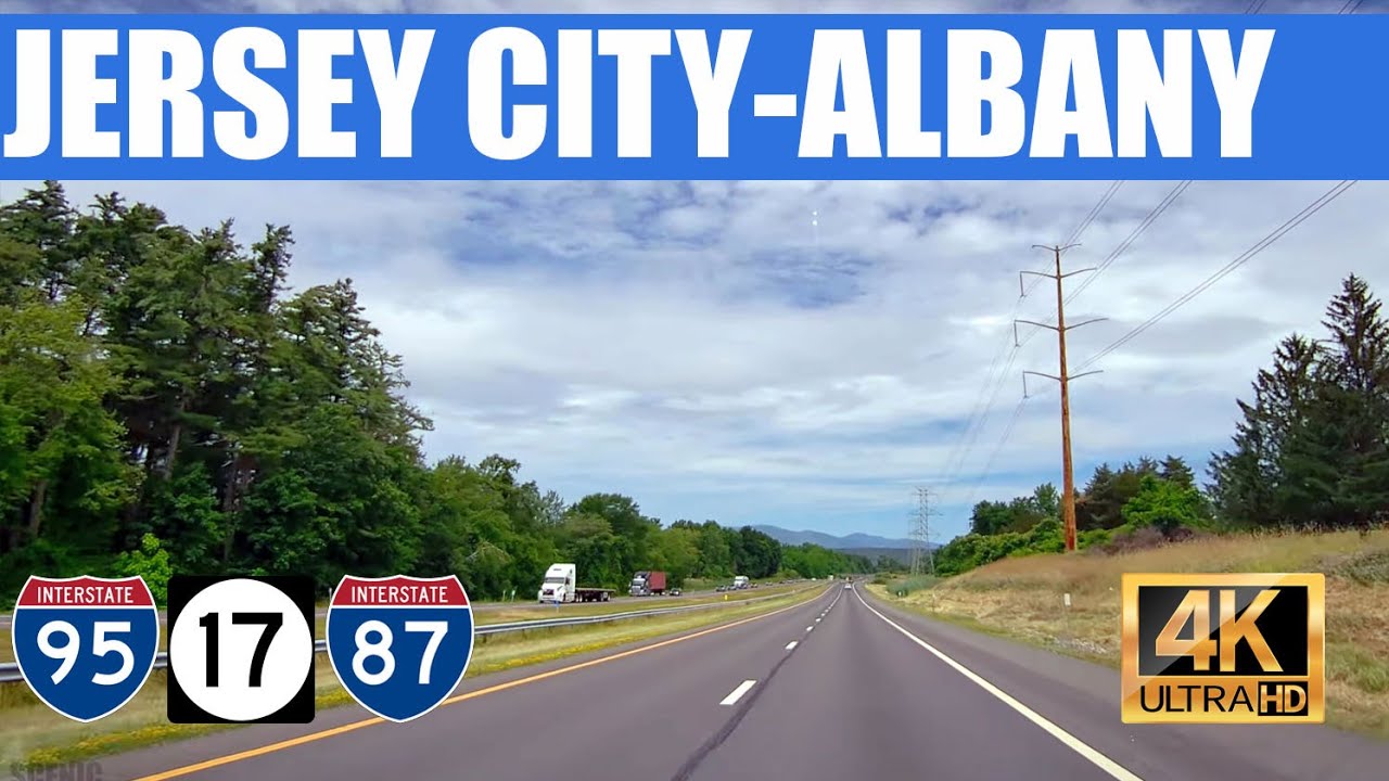 Driving Jersey City to Albany region via I-95, NJ-17 & I-87 (4K)