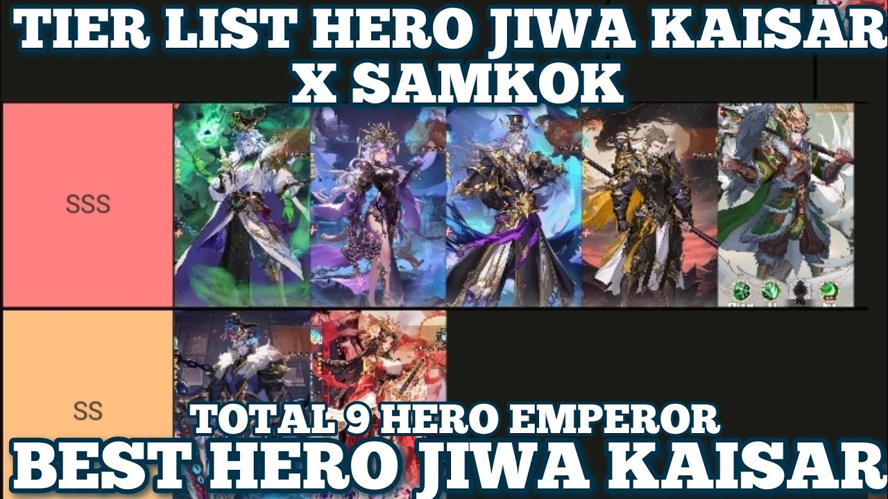 Tier List Hero Jiwa Kaisar Emperor X Samkok 2025 ! Tips Terbaru X Samkok