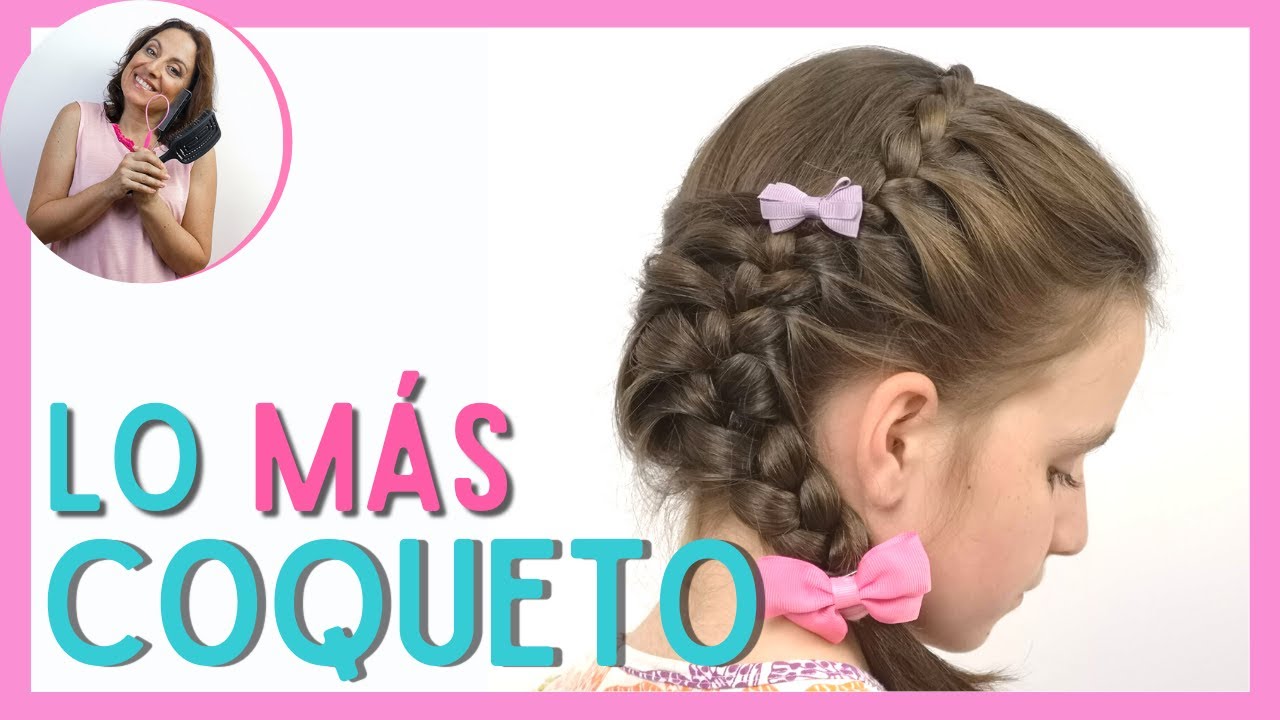 PEINADO FÁCIL Y RÁPIDO CON TRENZA DE RAIZ - PEINADOS PARA NIÑAS - EN 10 MINUTOS - PEQUEINADOS