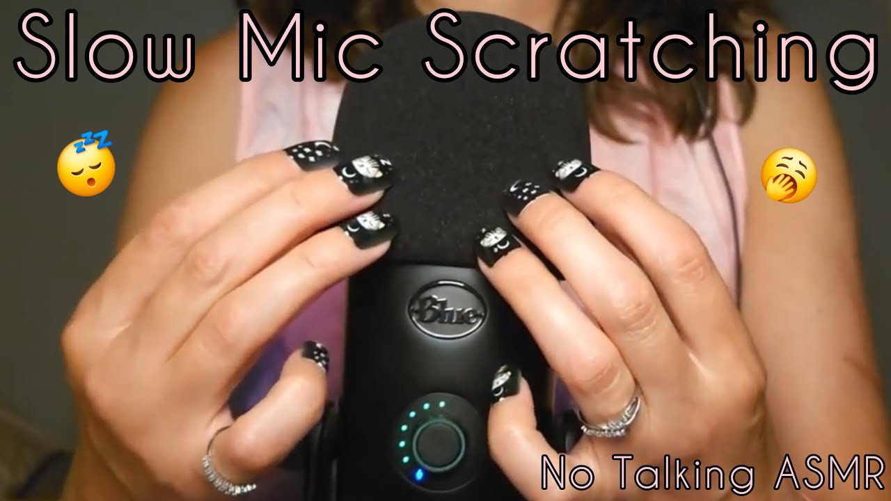 #ASMR | Super Slow Mic Scratching | Press On Nails | Foam Cover | NO TALKING