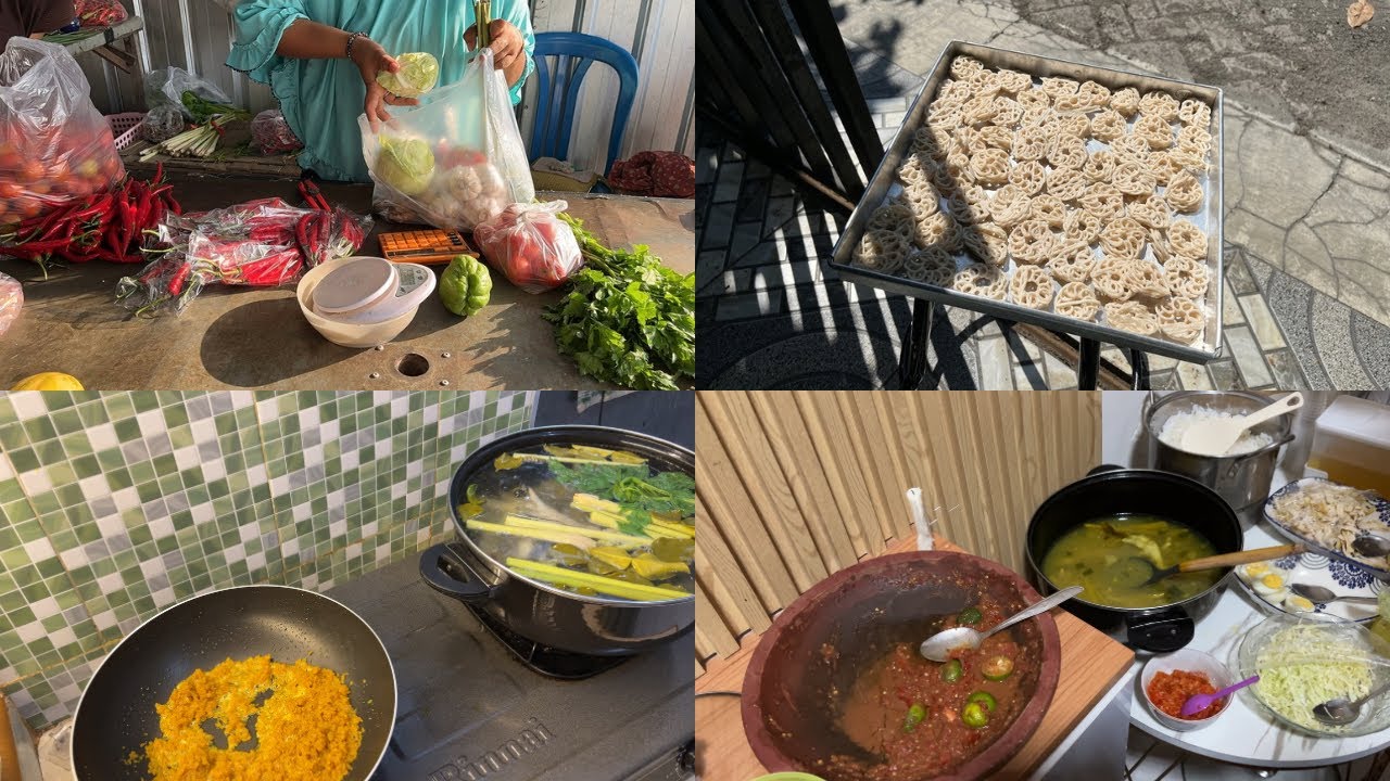 AKTIVITAS IRT BELANJA KE TUKANG SAYUR, MASAK SOTO BANYAK BUAT MAKAN BARENG TETANGGA SEBELUM PINDAHAN