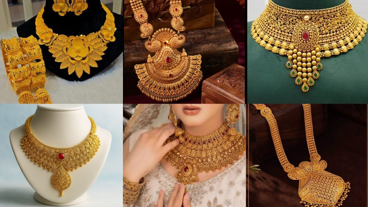 Beautiful and amazing gold jewelry sets for females most beautiful gold jewelry sets for girls 💖🤌🌚