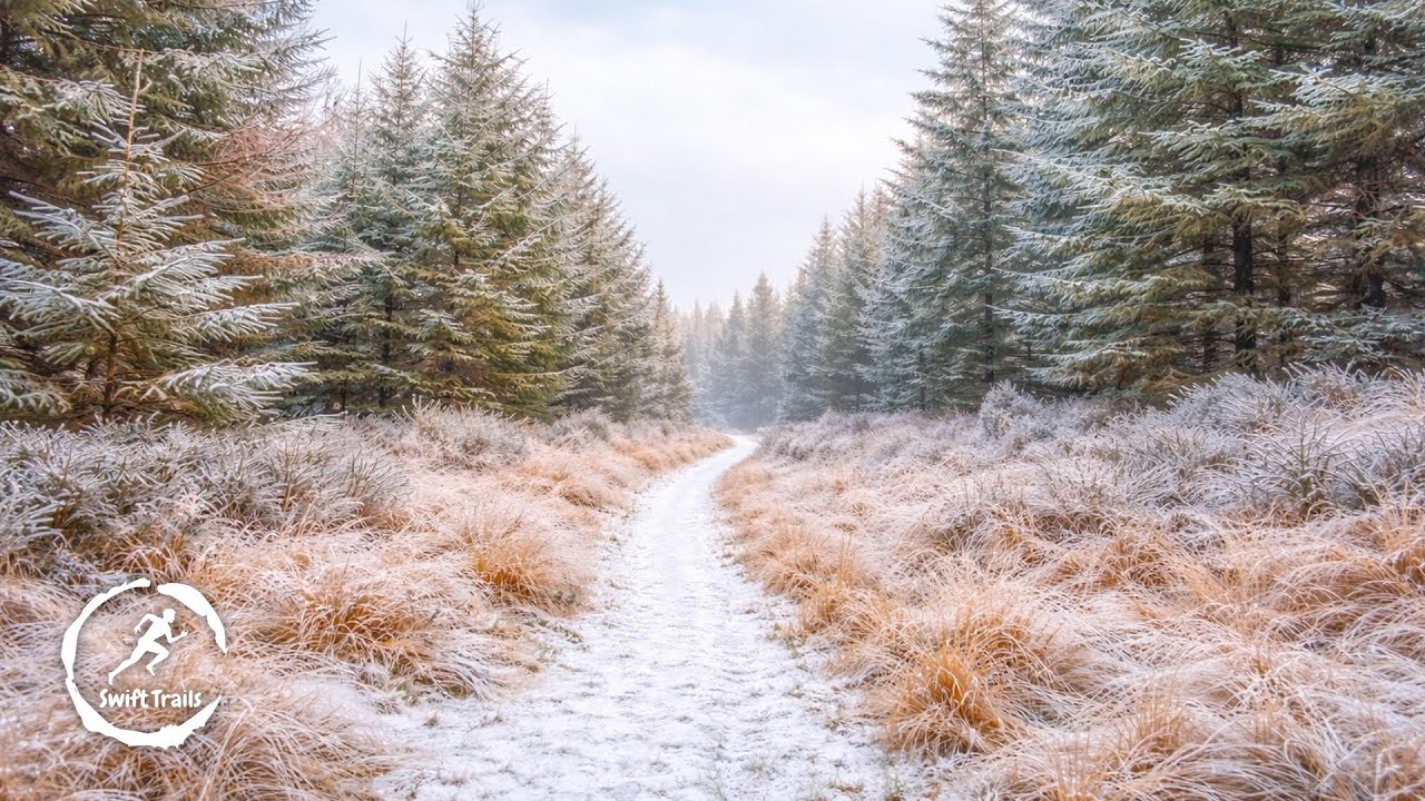 Virtual Run – Stockhill Wood, Mendip Hills | Winter Snow Treadmill Scenery