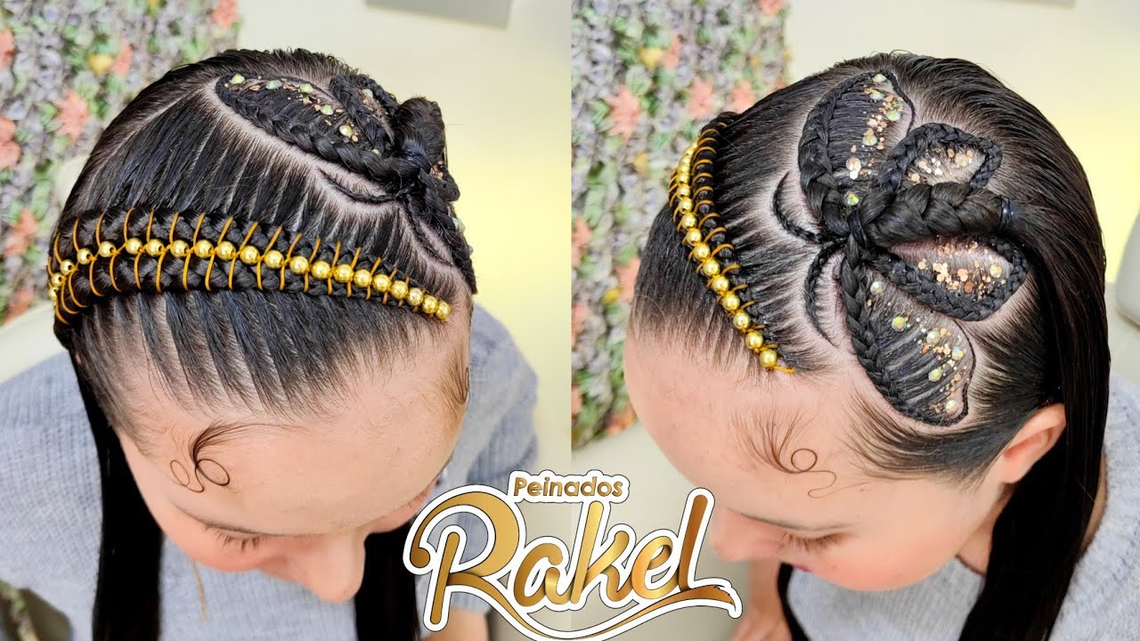 Peinado Con Diseño En Trenzas/ Polilla o Mariposa / Peinados Rakel