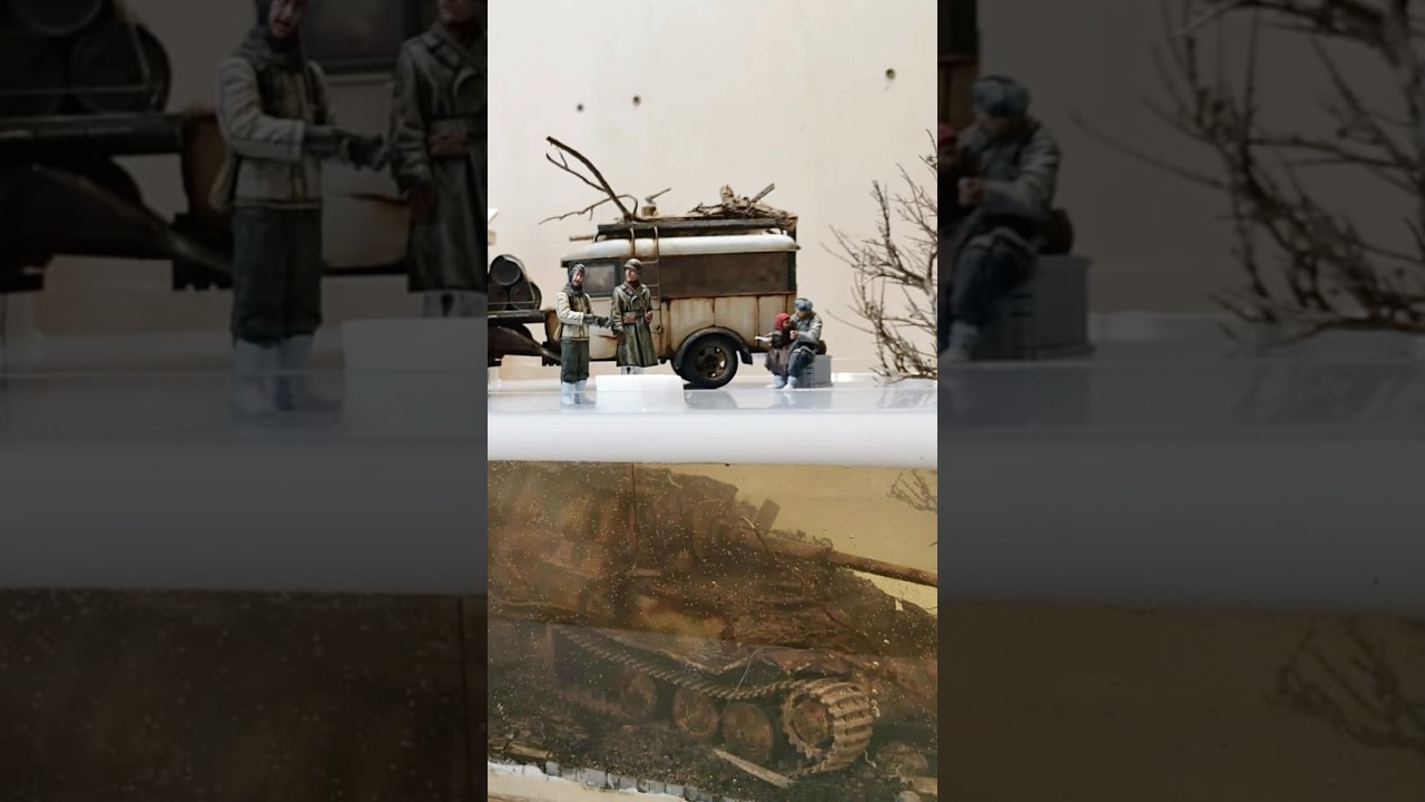 Ice Age WW2 Italy Diorama 1:35 Part 3🤩 #painting #automobile #ww2 #miniature #diorama #scalemodel