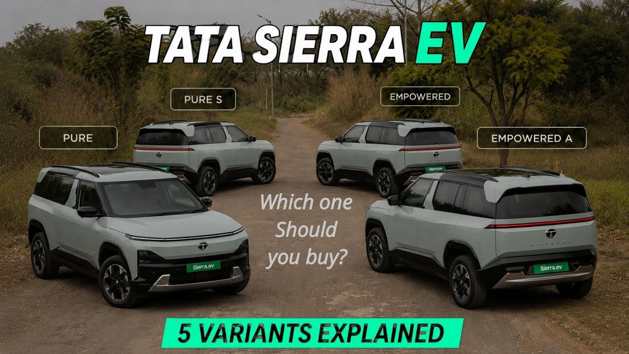 Tata Sierra EV Variants Compared | Pure vs Pure S vs Adventure vs Empowered A #tatasierraev #tata#ev