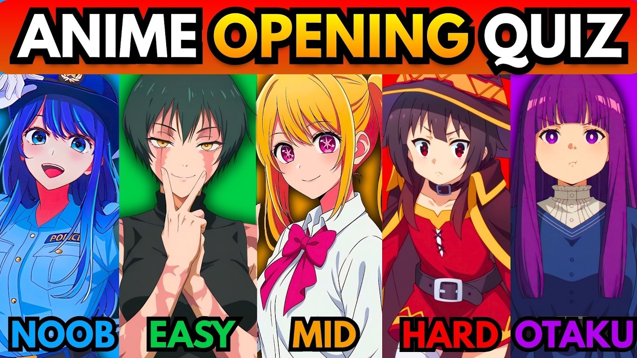 ANIME OPENING QUIZ🔥 - 100 Openings [VERY EASY - VERY HARD]
