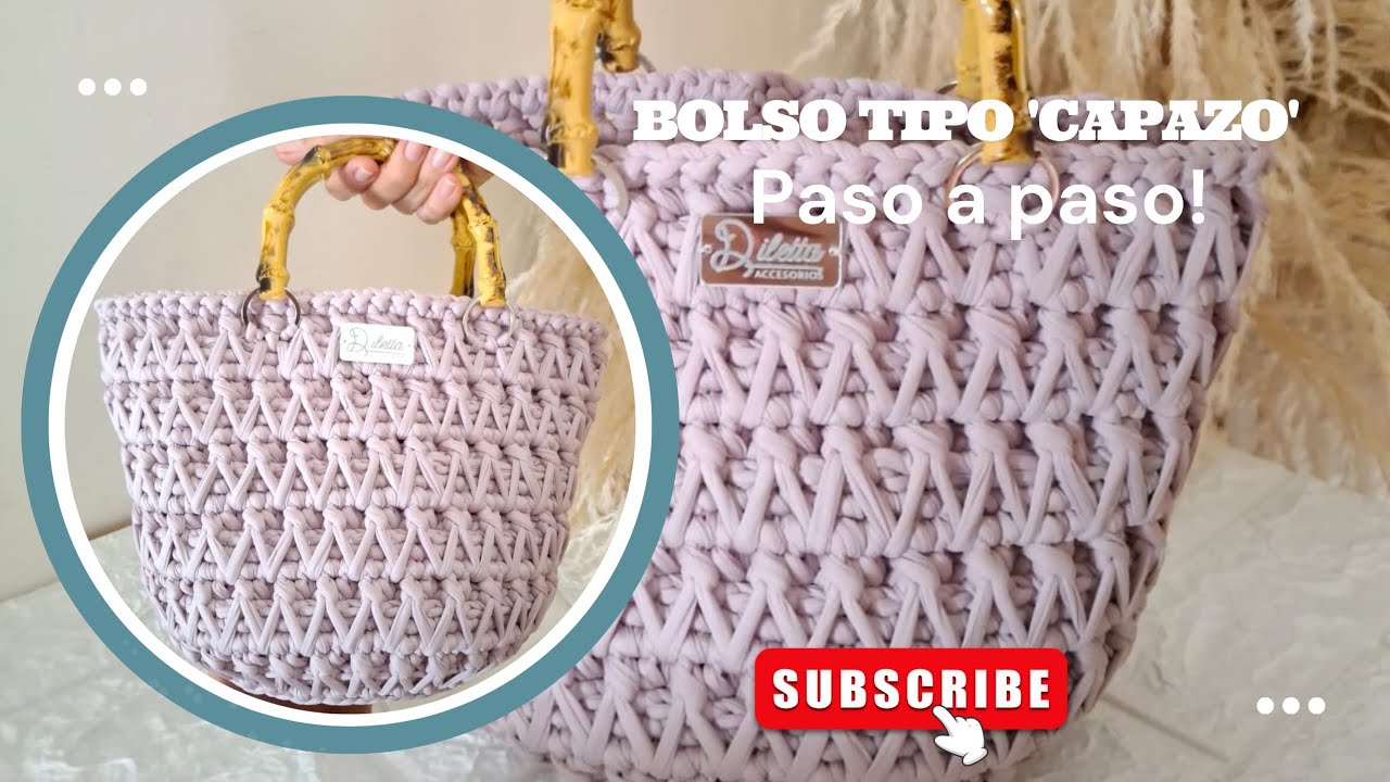 🔥WOW! Bolso en trapillo//TIpo capazo//Puntada 3D fantasía #bolsosacrochet  #crochet #tejedoras