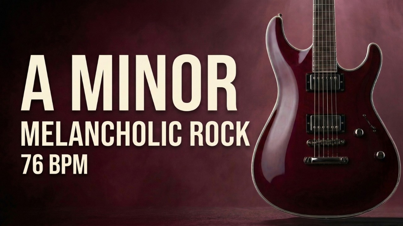 A Minor Melancholic Rock Backing Track | 76 BPM