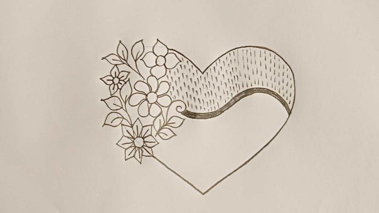 How to Draw Heart Design-71,Drawing Tutorial, All over Design for Dress, Beautiful Love Design