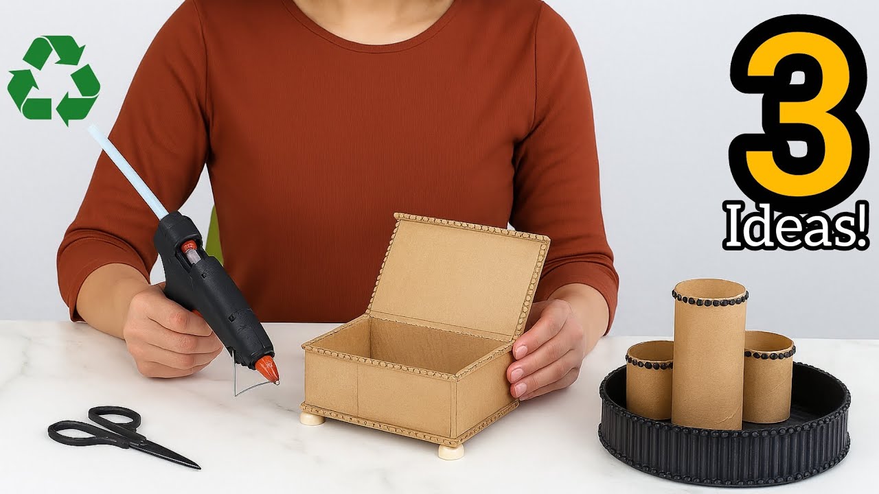 3 Creative Cardboard DIY Ideas 😱 Stylish Home Decor with Simple Materials!