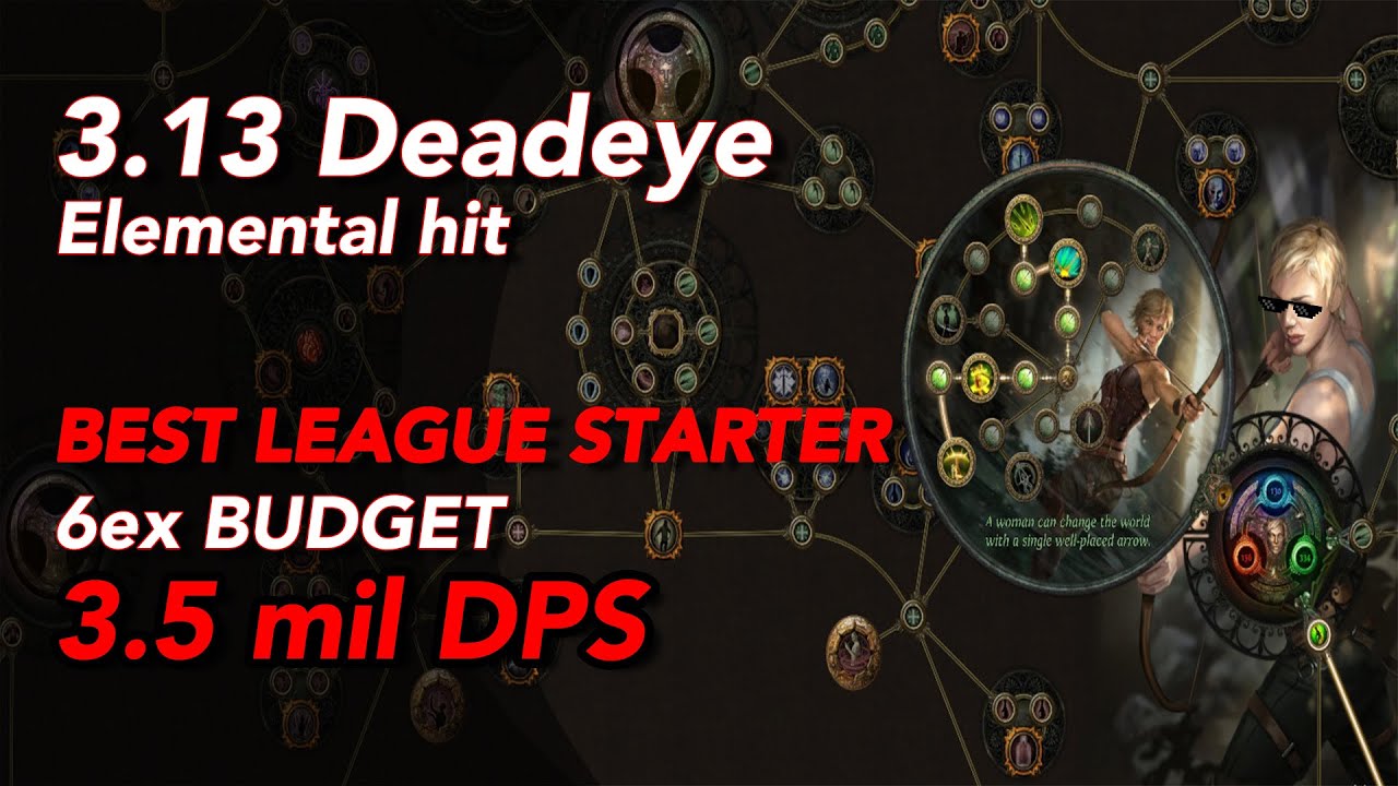 3.13 Showcase of strongest League Starter Build. Deadeye Elemental HIT!