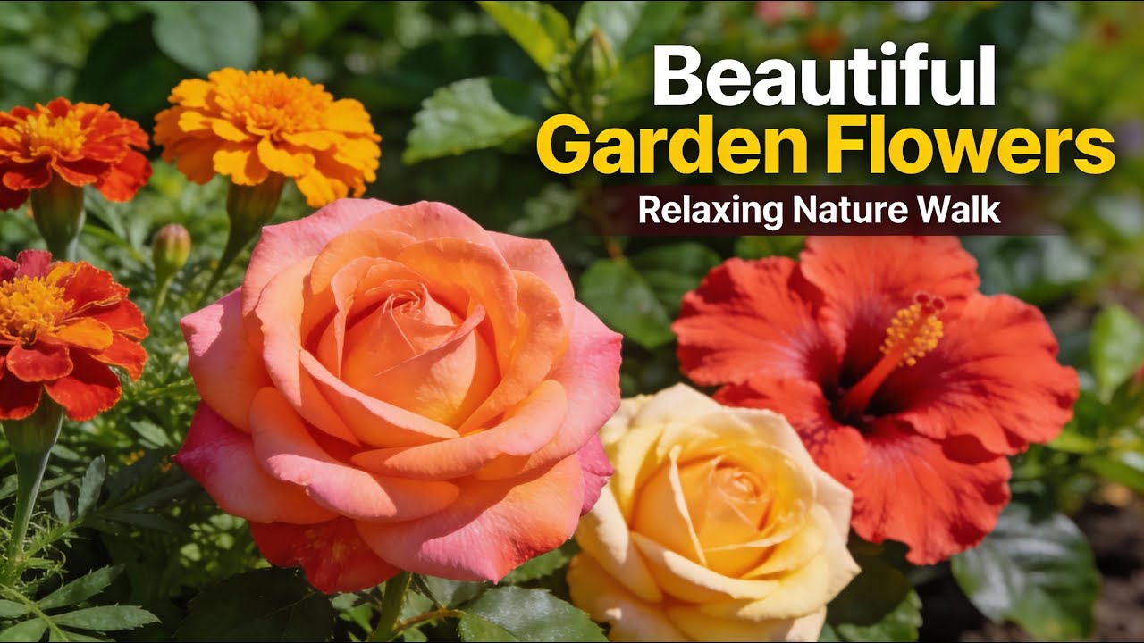 Beautiful Garden Flowers Video 🌸 Relaxing Nature Walk in My Home Garden