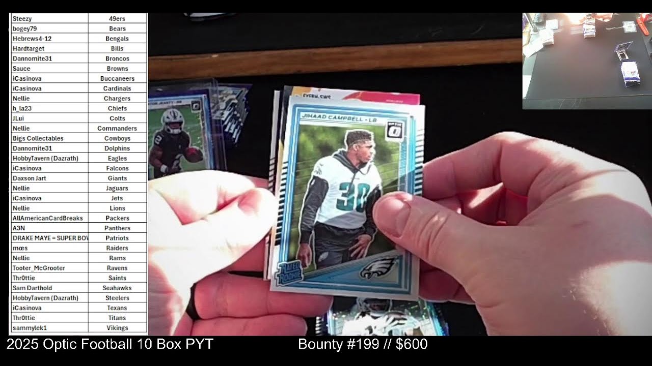 2025 Panini Optic Football 10 Blaster PYT Break #1