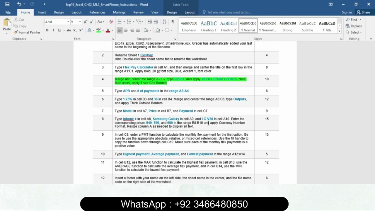Exp19_Excel_Ch02_ML2_SmartPhone | Excel Chapter 2 Mid-Level 2 &ndash; SmartPhone