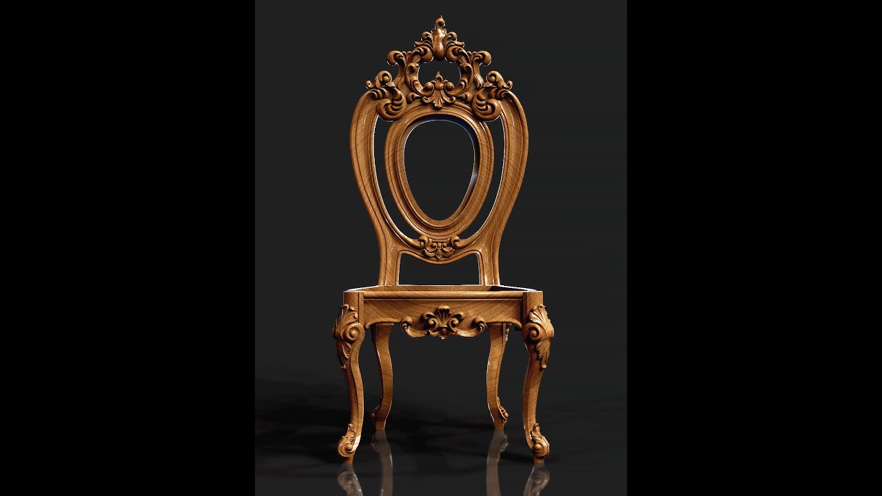 Моделирование резной спинки стула в 3ds Max 2018 для станка с ЧПУ / modeling classic carving decor.