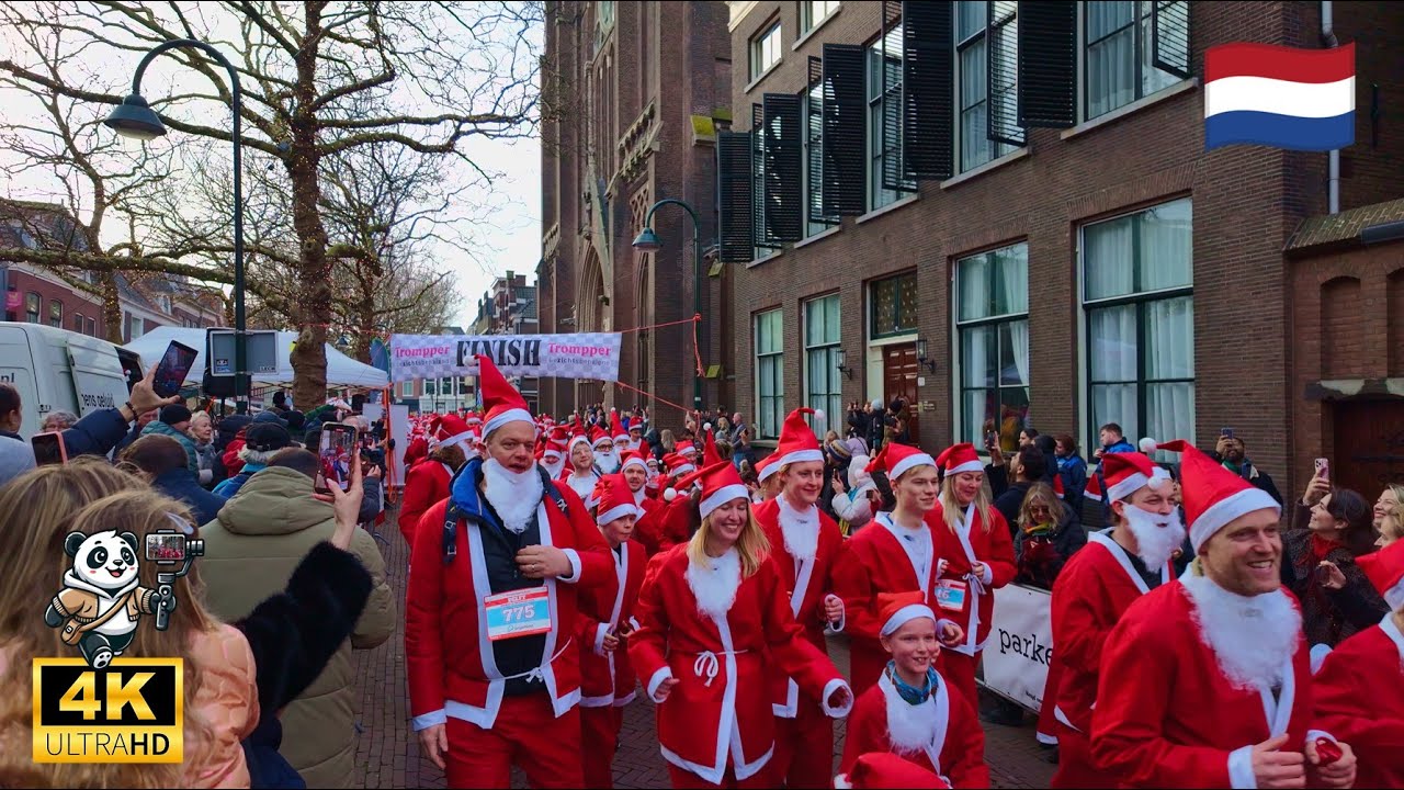 🇳🇱 Delft Winter Walk & Rotary Santa Run 2025 - 4K HDR + Binaural Sound
