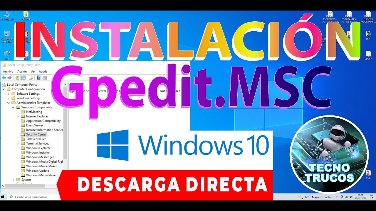 ✅ INSTALAR Gpedit.MSC en Windows 10 Home 👍Editor de Directivas de Grupo Loca...