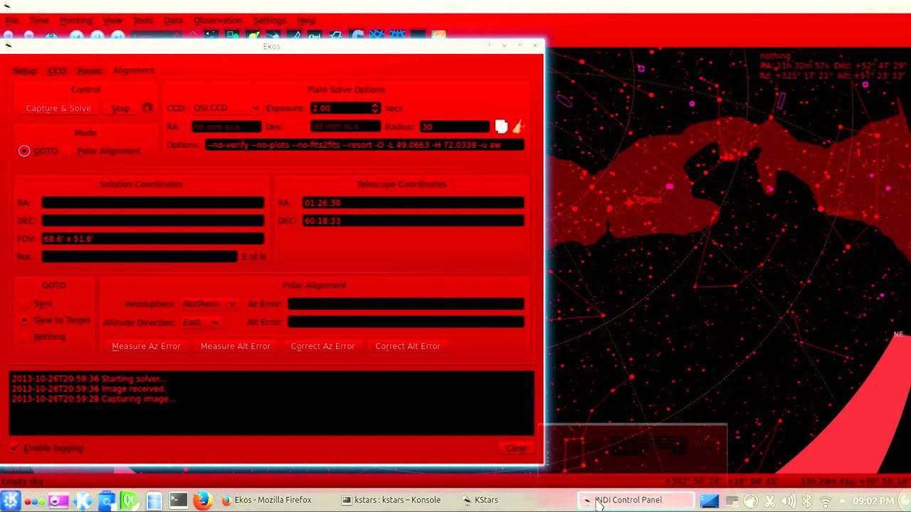 Accurate GOTO with astrometry based solver in Ekos/KStars