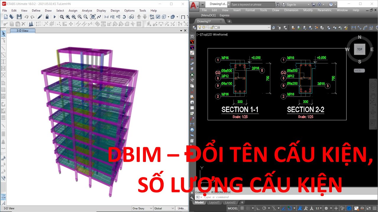 Hướng dẫn đổi t&ecirc;n cấu kiện v&agrave; số lượng cấu kiện | DBIM