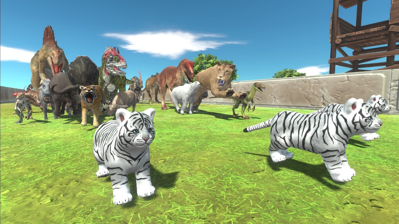 Race to eat Cute Baby Polar Tigers - Animal Revolt Battle Simulator