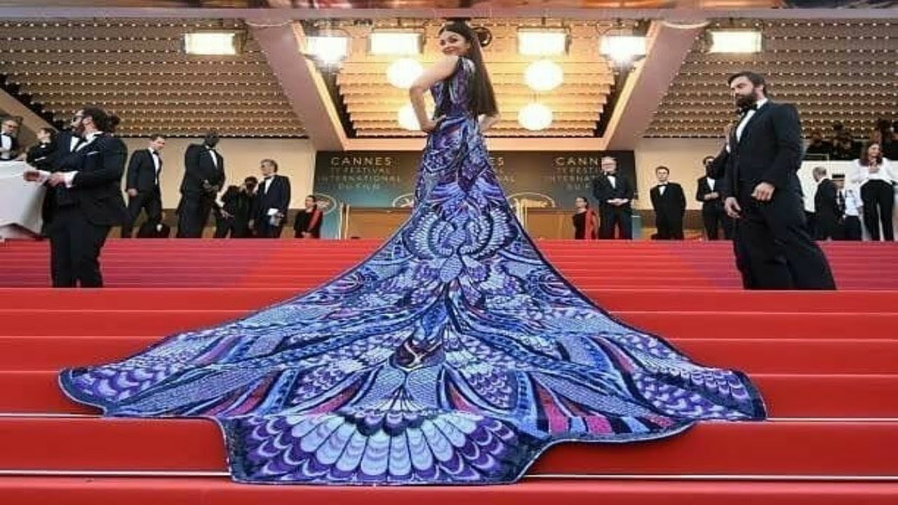 Aishwarya Rai Bachchan In Michael Cinco At Cannes 2018 Red Carpet On Her Day 1